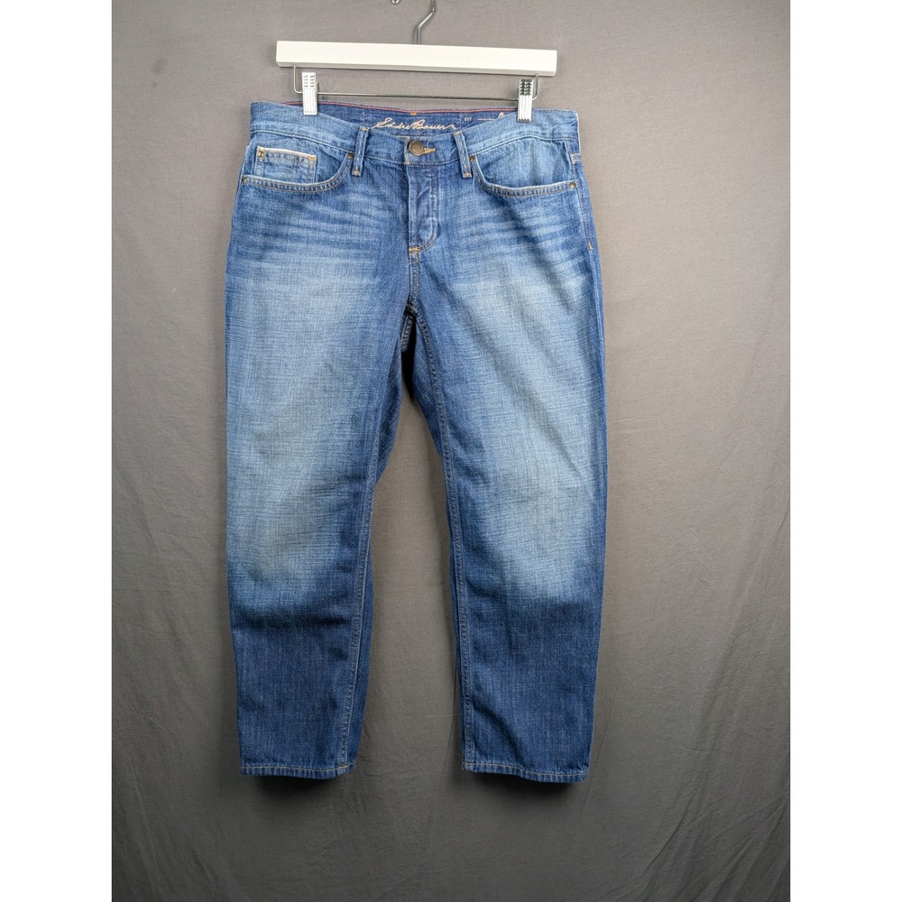 Eddie Bauer Womens Boyfriend Relaxed Fit Jeans Blue Size 8 Medium‎ Wash Denim